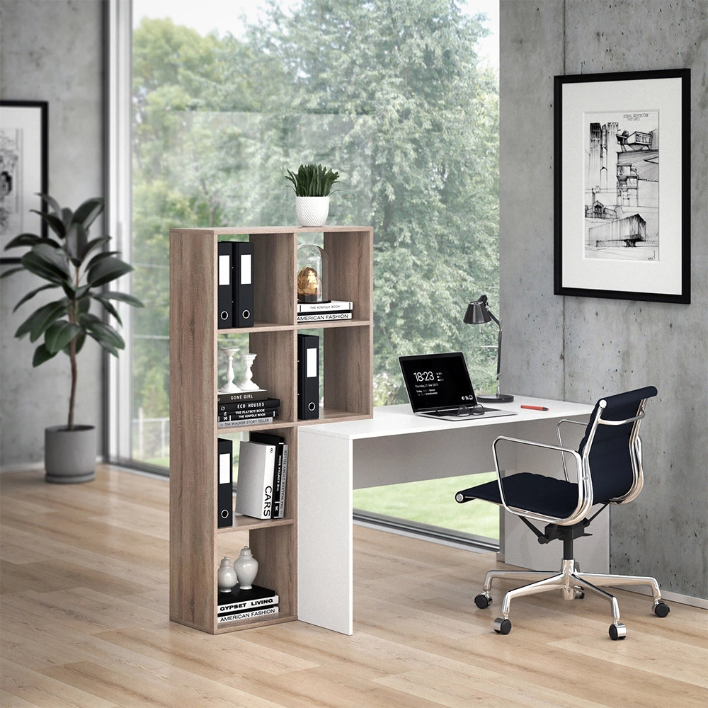 Vicco Scrivania con ripiani Bianco/Sonoma 166.8 x 59 cm