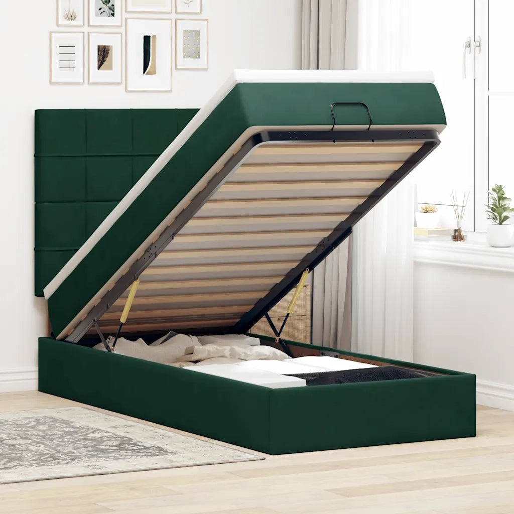 Struttura Letto Pouf con Materassi 80x200 cm Velluto 3313436