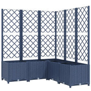 Fioriera | Cassetta per fiori | Vaso da Giardino Graticcio Grigio Blu 120x120x136cm PP