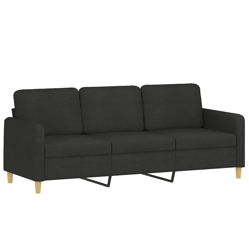 Set di Divani 4 pz con Cuscini Nero in Tessuto 3202066