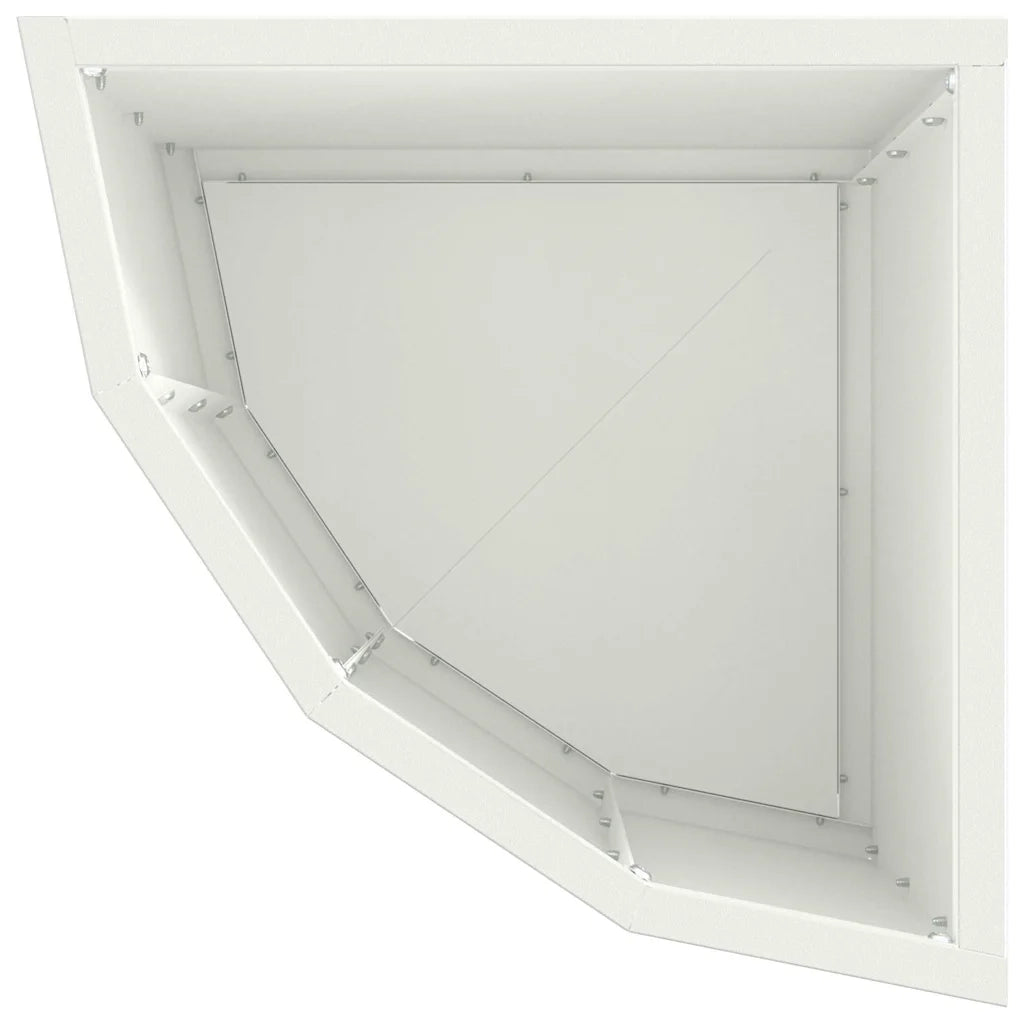 Vaso d'angolo-Fioriera-Contenitore per Piante Bianco 30 x 30 x 35 cm Acciaio