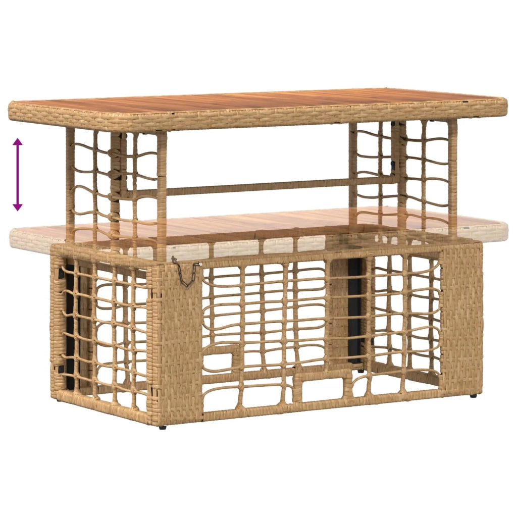Set da Pranzo per Giardino con cuscino 4 pcs Naturale e Bianco 42026763
