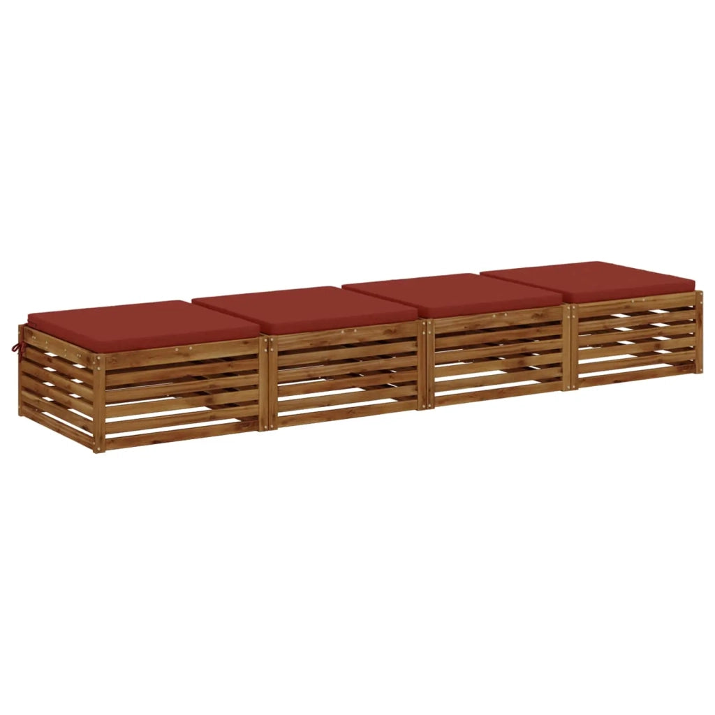 Cuscini per Sedia in 4 Pezzi SOEST 4 pz 100% Poliestere Rosso 945008