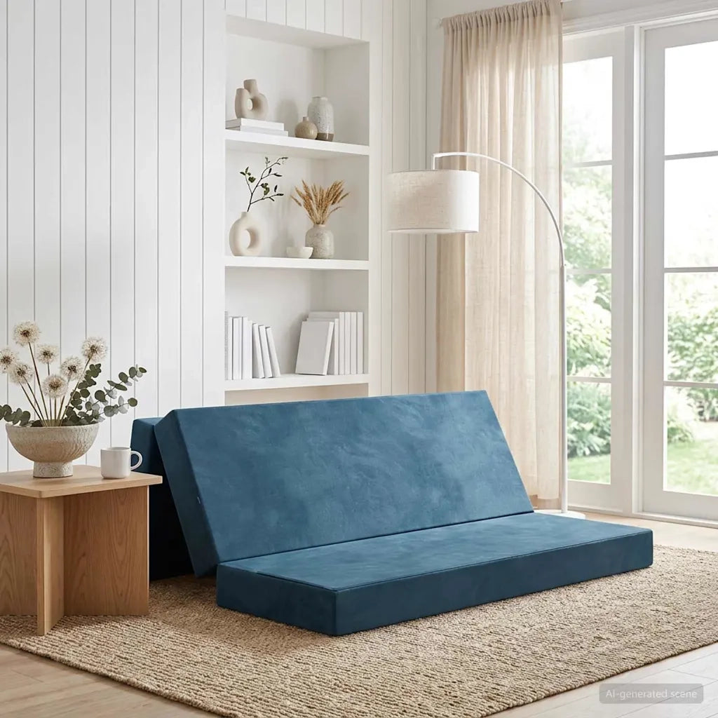 Divano Letto Pieghevole 200 x 67 x 45 cm Blu 900262