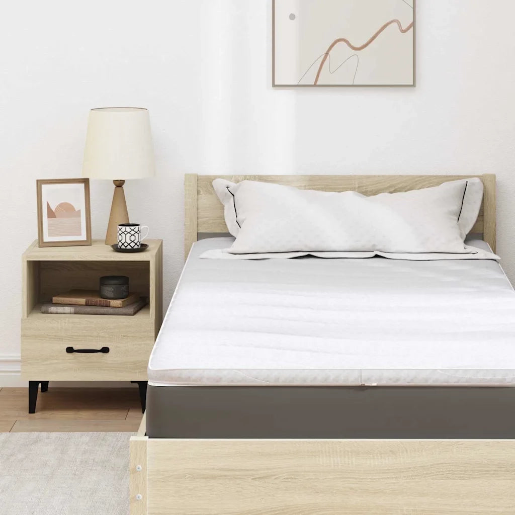 Topper per materasso Bianco 90 x 200 cm Tessuto a maglia 4106404