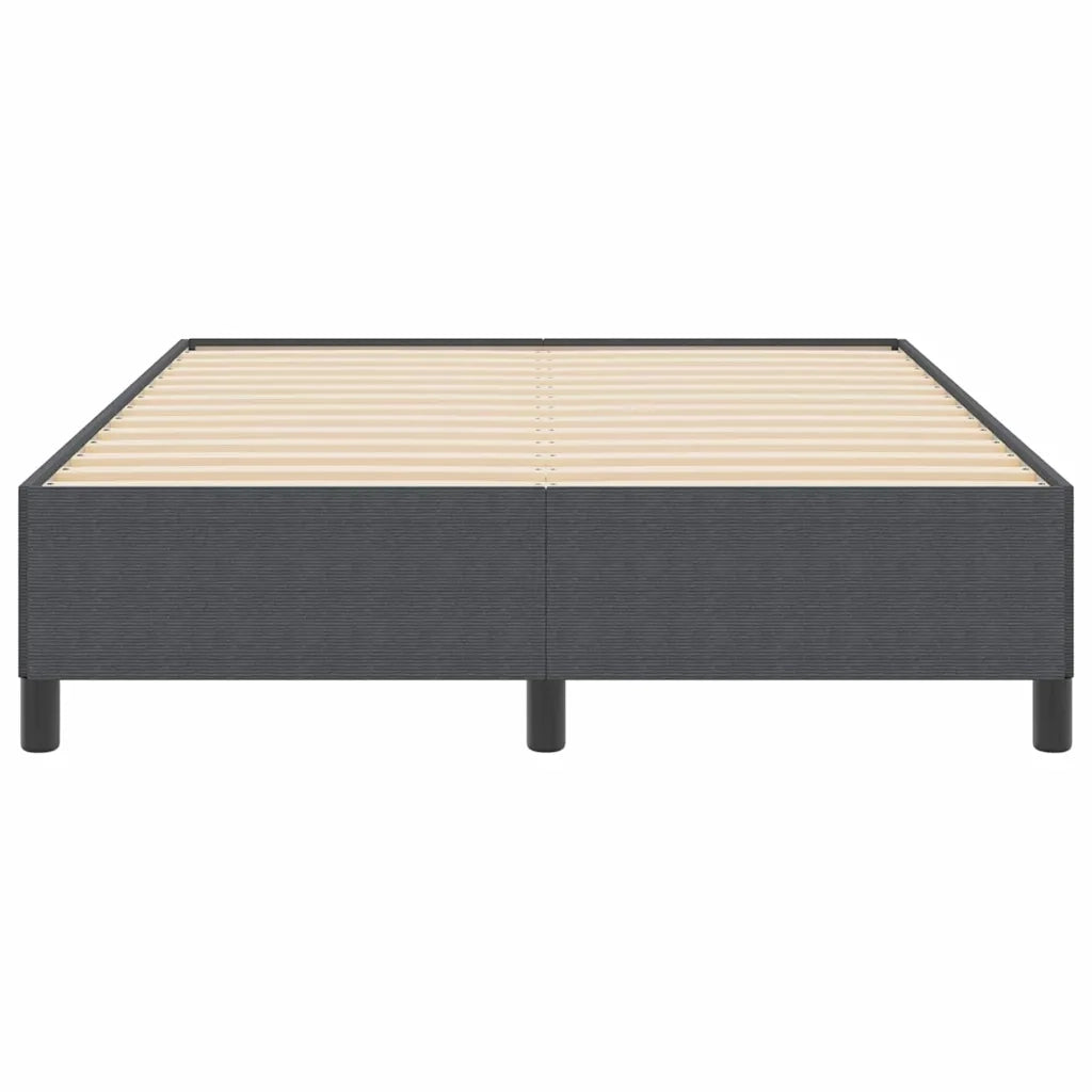 Letto a molle Grigio Scuro 140 x 200 cm Tessuto in Cords 42006973