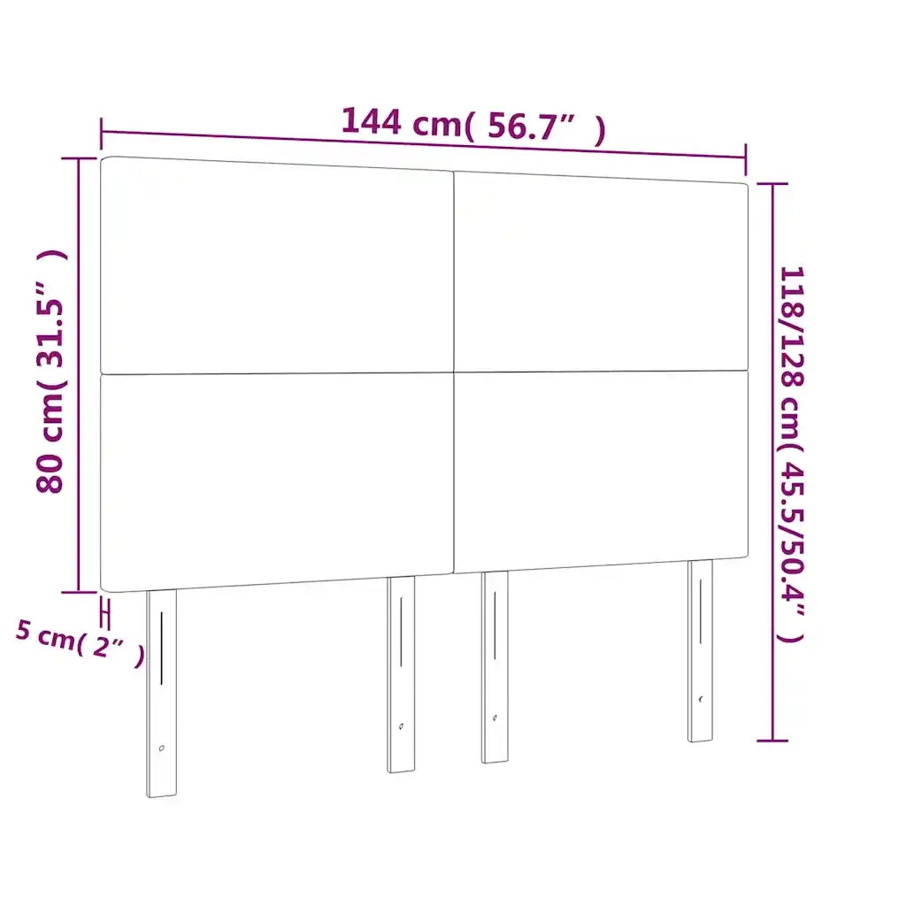 Testiera Blu Scuro 144x5x118/128 cm Velluto 3116104