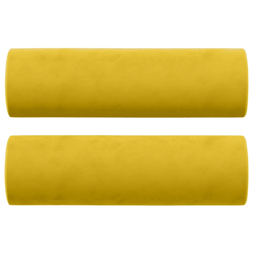 Divano a 2 Posti con Cuscini Giallo 120 cm in Velluto 3200877