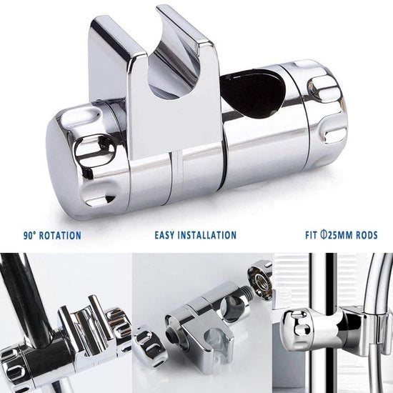 Supporto per doccetta regolabile - Supporto per doccetta - Braccio per doccetta - Braccio per doccetta da parete - Braccio per doccetta da bagno - Braccio per doccetta regolabile - Adatto per Riser Rail da 25mm