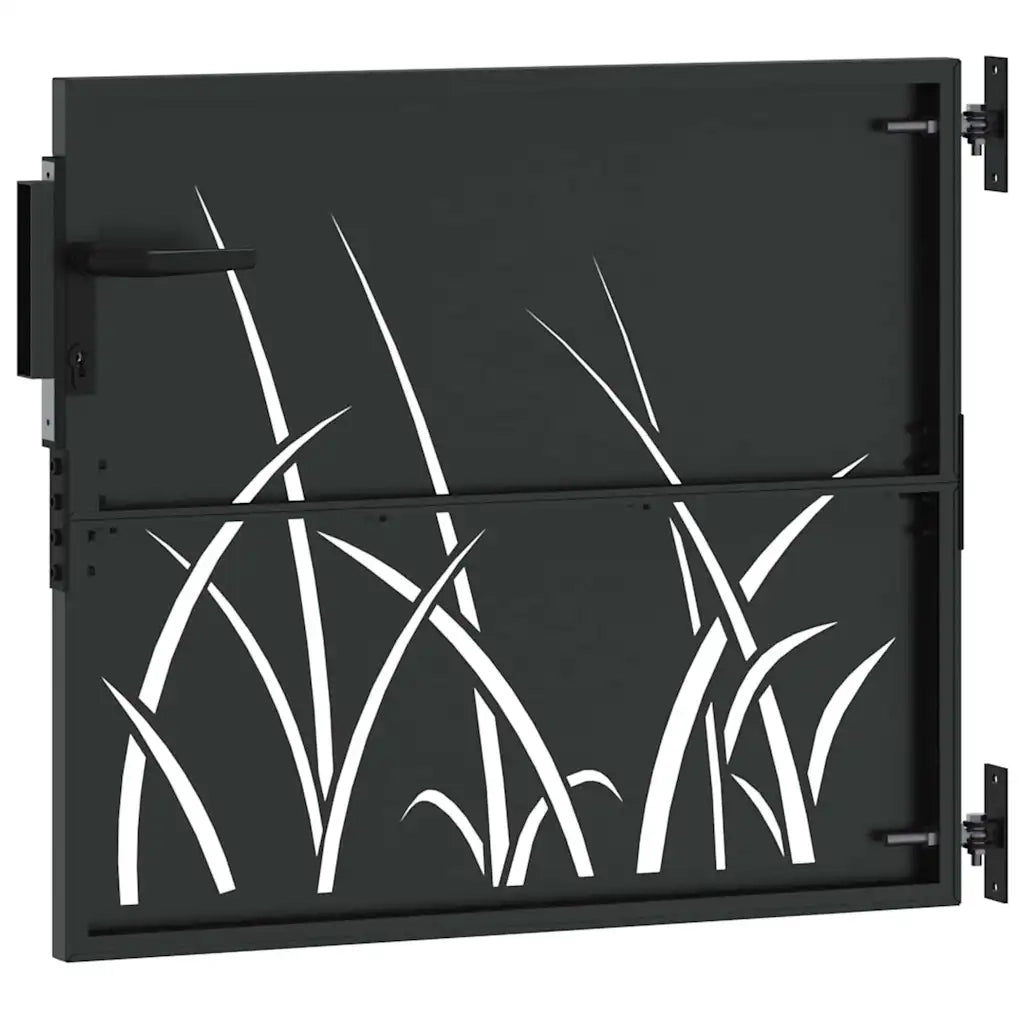 Cancello da giardino con blocco Nero 85 x 100 cm 42015864