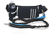 Cinturone da guida per cani con tasca dorsale, cinturone per cani da 120-170 cm con cintura dorsale regolabile per camminate, allenamento e escursioni - Nero