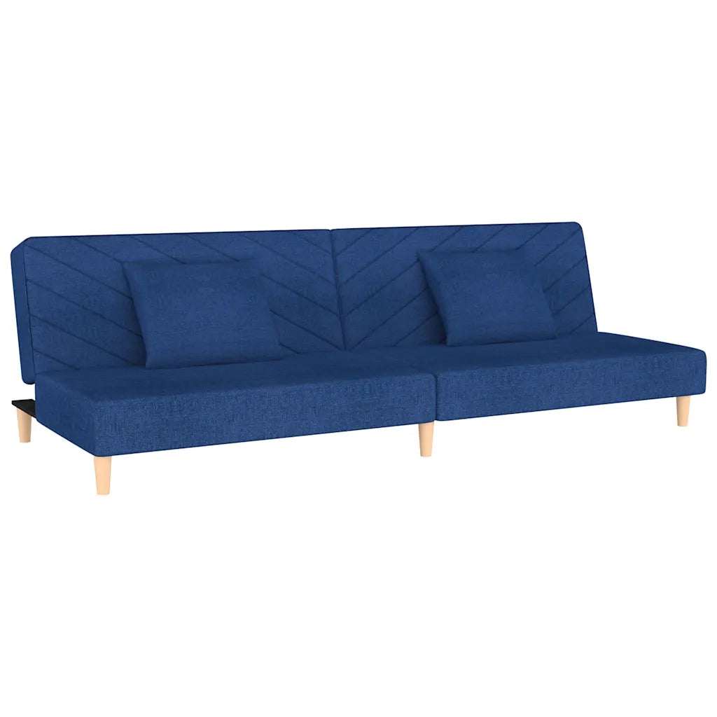 Divano Letto a 2 Posti con 2 Cuscini-Sofa Letto 2 Posti-Daybed Blu in Tessuto 397394