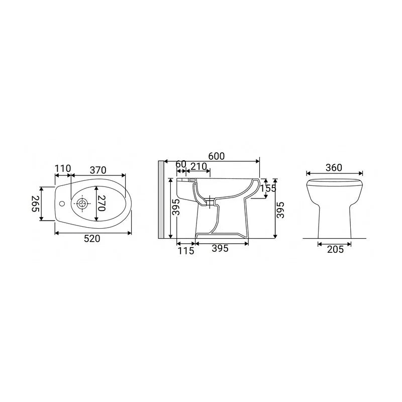 Bidet Serie Oren Bianco
