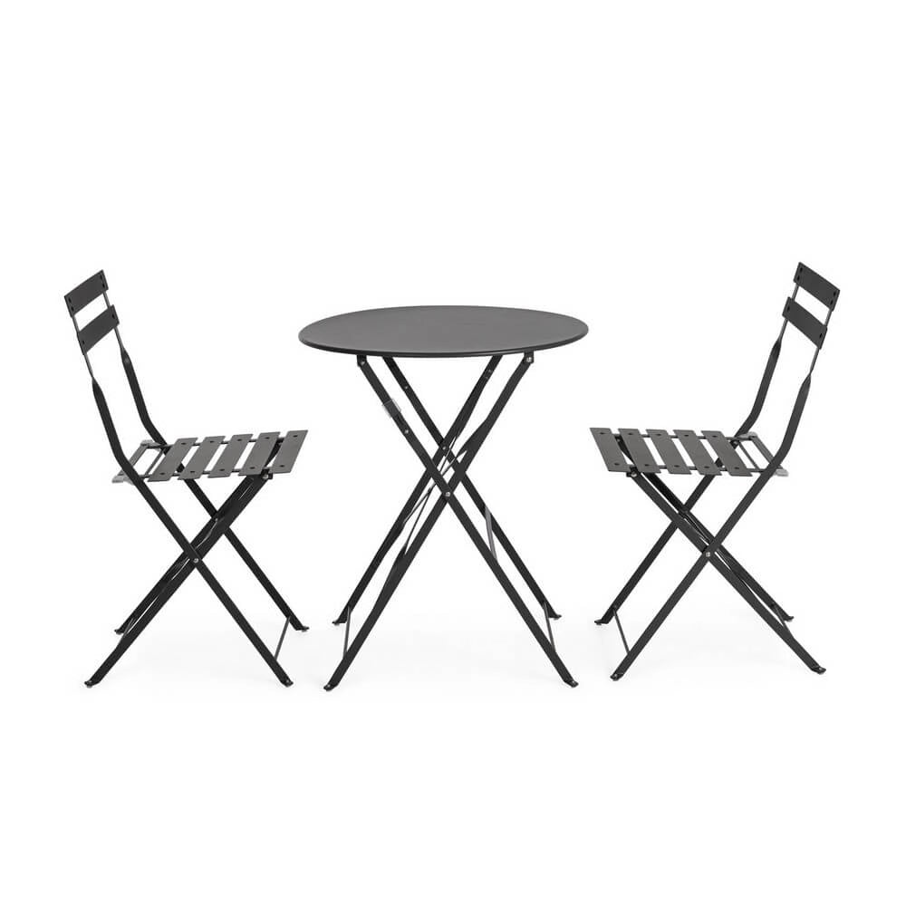 Set da 3 Posti Bistrot Pieghevole in Acciaio per Esterno - ORLIX