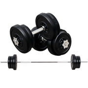Set Bilanciere e Dischi 65kg con 2 Manubri ¨C Minimal ¨C Acciaio e Plastica