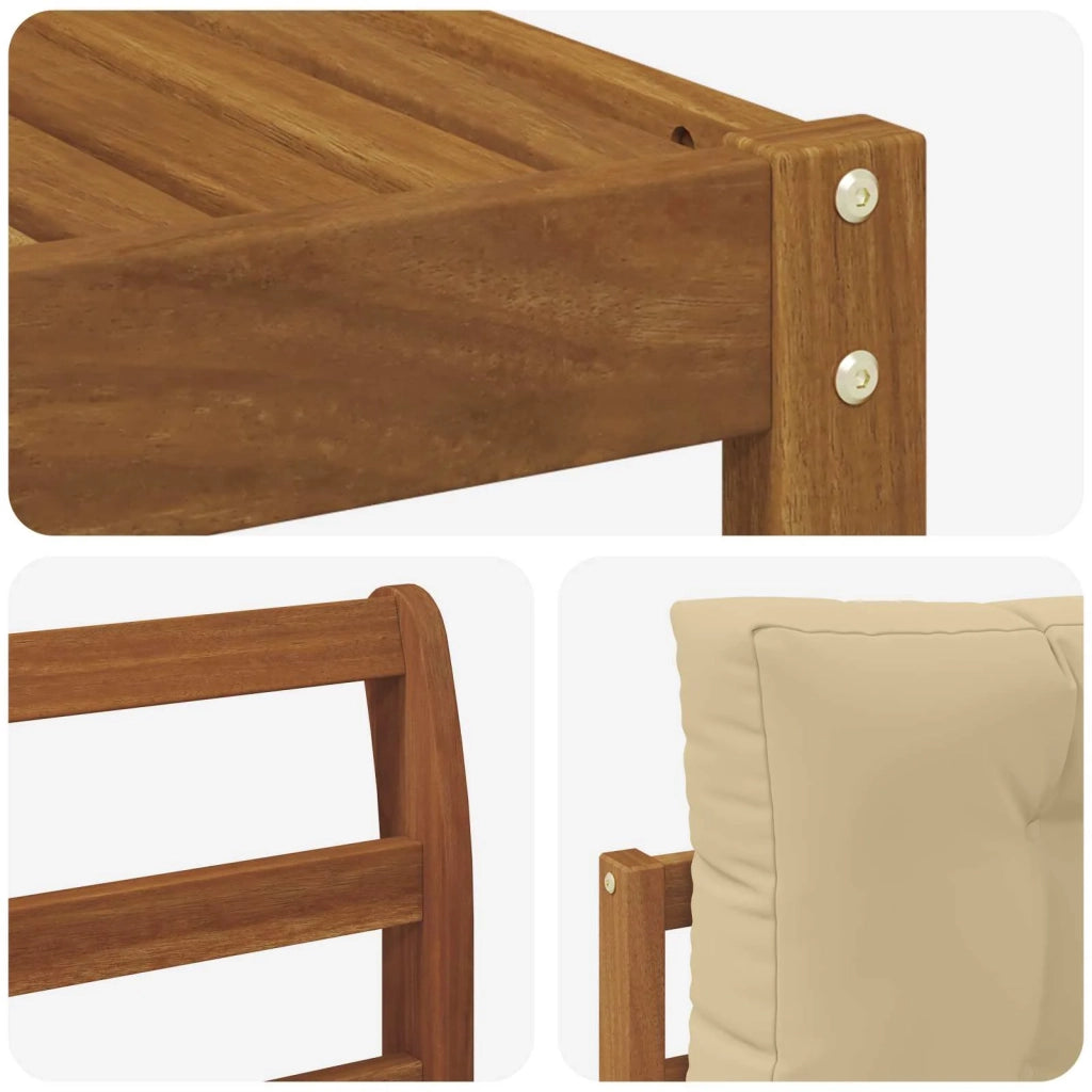 Set di divani da esterno con cuscino 6 pcs Naturale e Beige 3367826