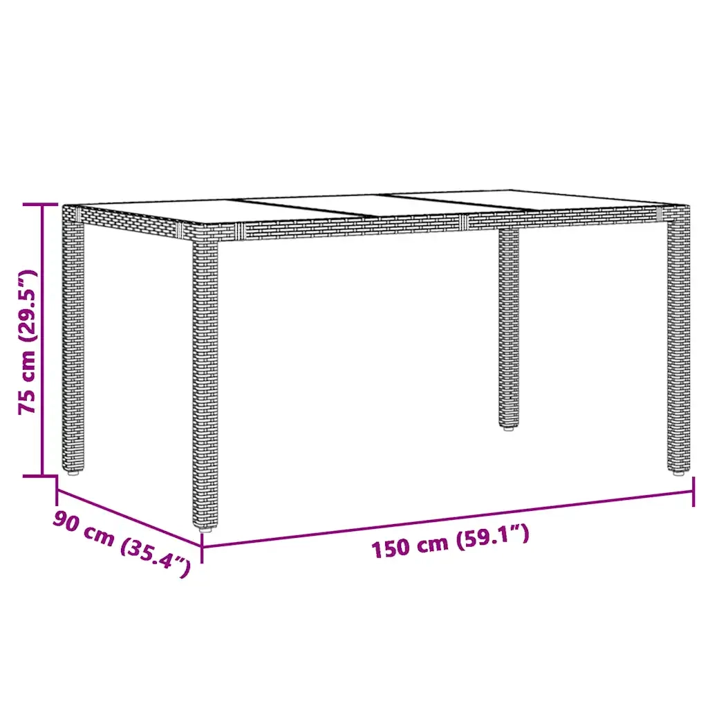 Set Bistrò da Giardino 7 pz con Cuscini in Polyrattan Marrone 3277190