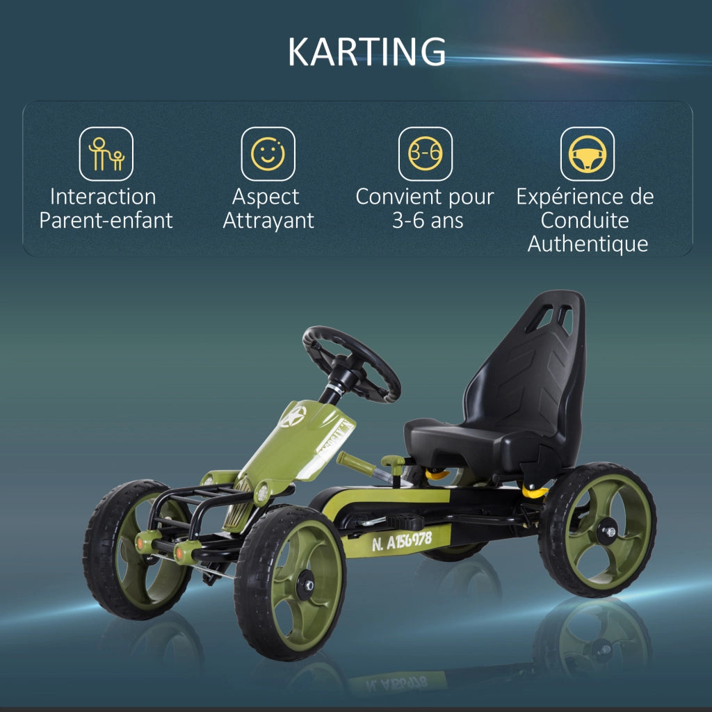 Go Kart Pedali per Bambini ¨C Minimal ¨C Verde Nero
