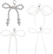 Accessori per scarpe casual per donne con perle e strisce in bianco
