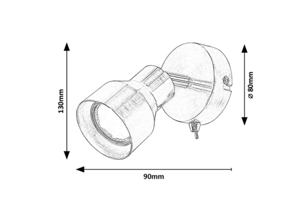 Applique moderno GU10 con interruttore cromo satinato