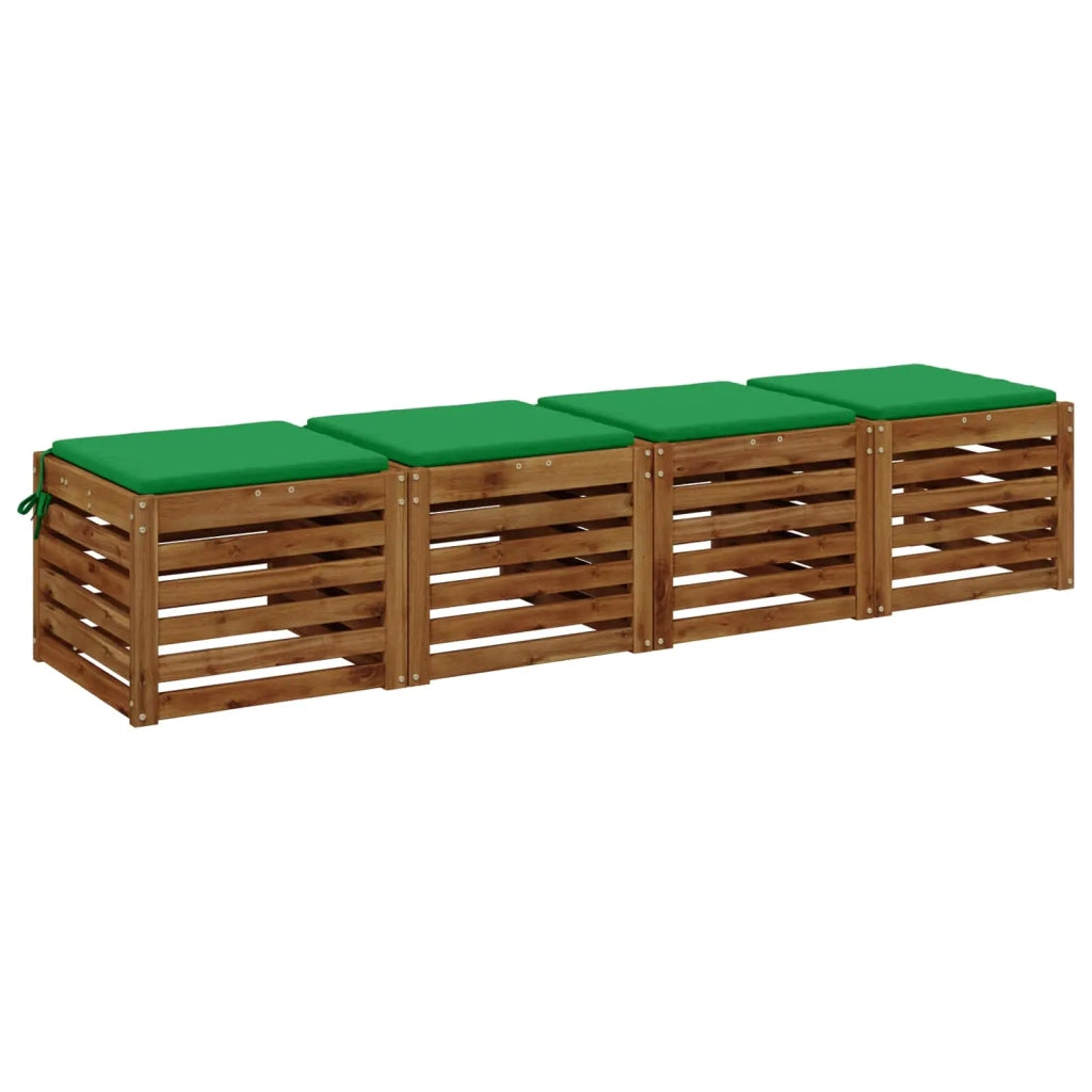 Cuscini per Sedia in 4 Pezzi SOEST 4 pz 100% Poliestere Verde 944344