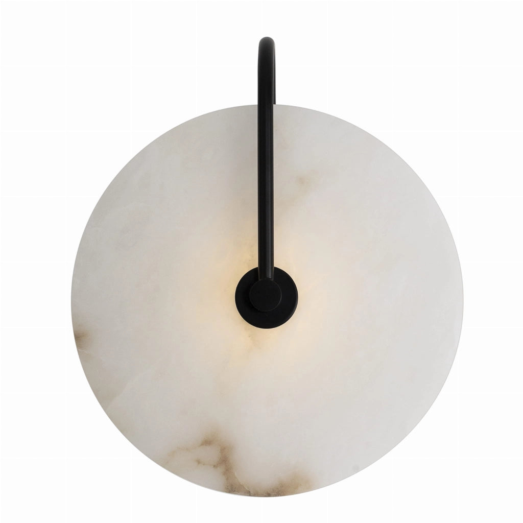 Applique moderna nera rotonda marmo LED 3W Maxlight