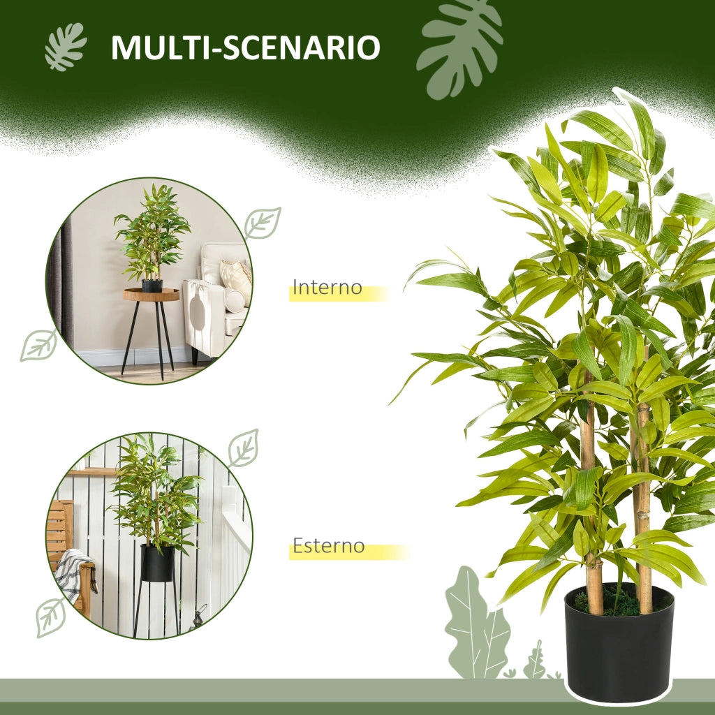 Pianta di Bamb¨´ Artificiale ¨C Xylo ¨C 60 cm Verde con Vaso in Cemento