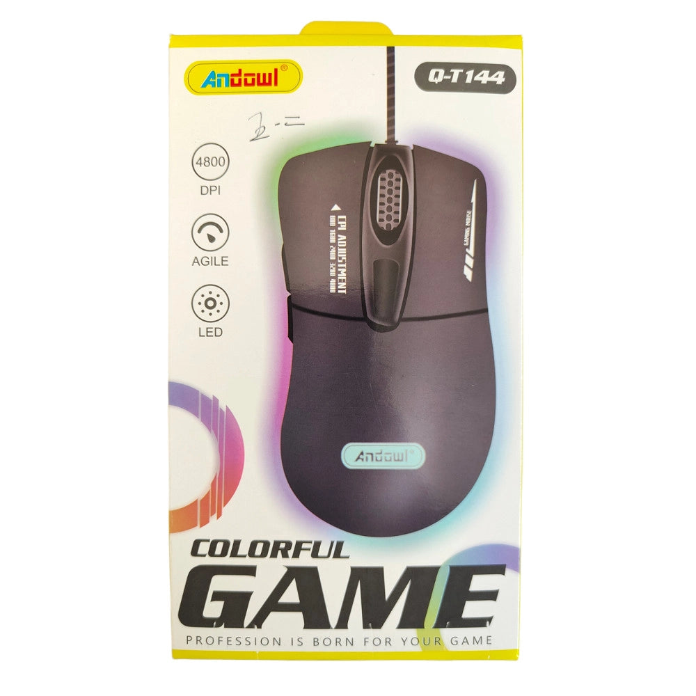 Trade Shop - Mouse Gaming Led Per Pc Notebook Laptop Dpi Regolabile Filo Usb Ottico Q-t144 -