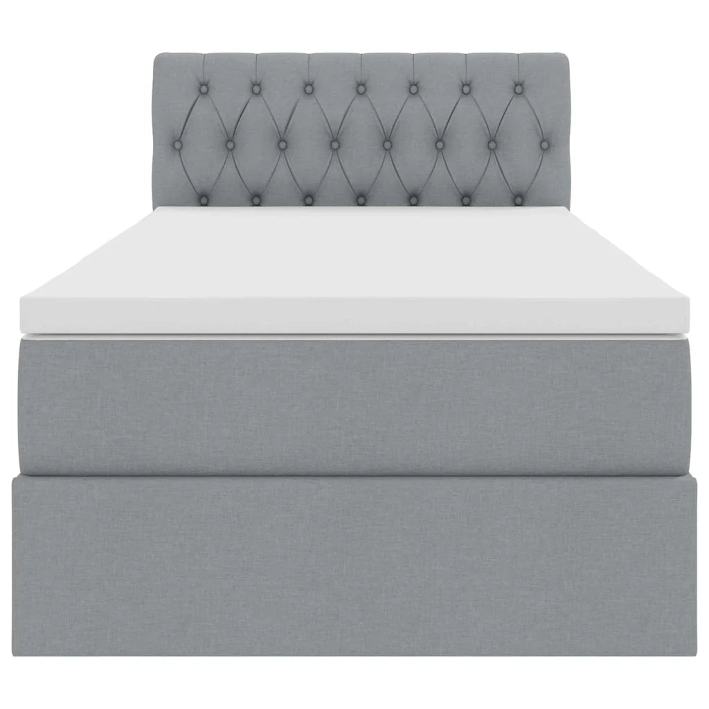 Letto con contenitore e materasso Grigio chiaro 100 x 200 cm 3370551
