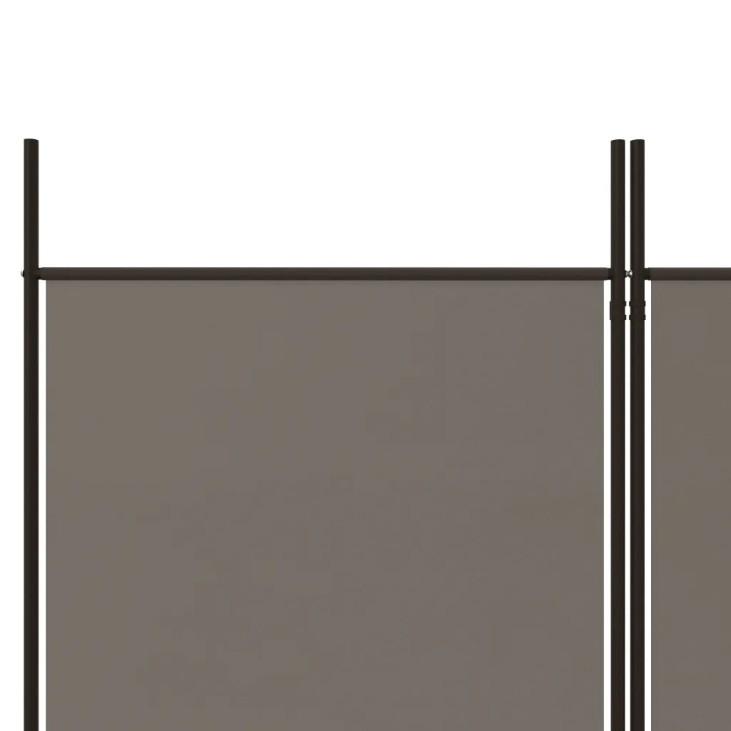 Divisorio a 5 Pannelli Antracite 250x200 cm Tessuto 350236