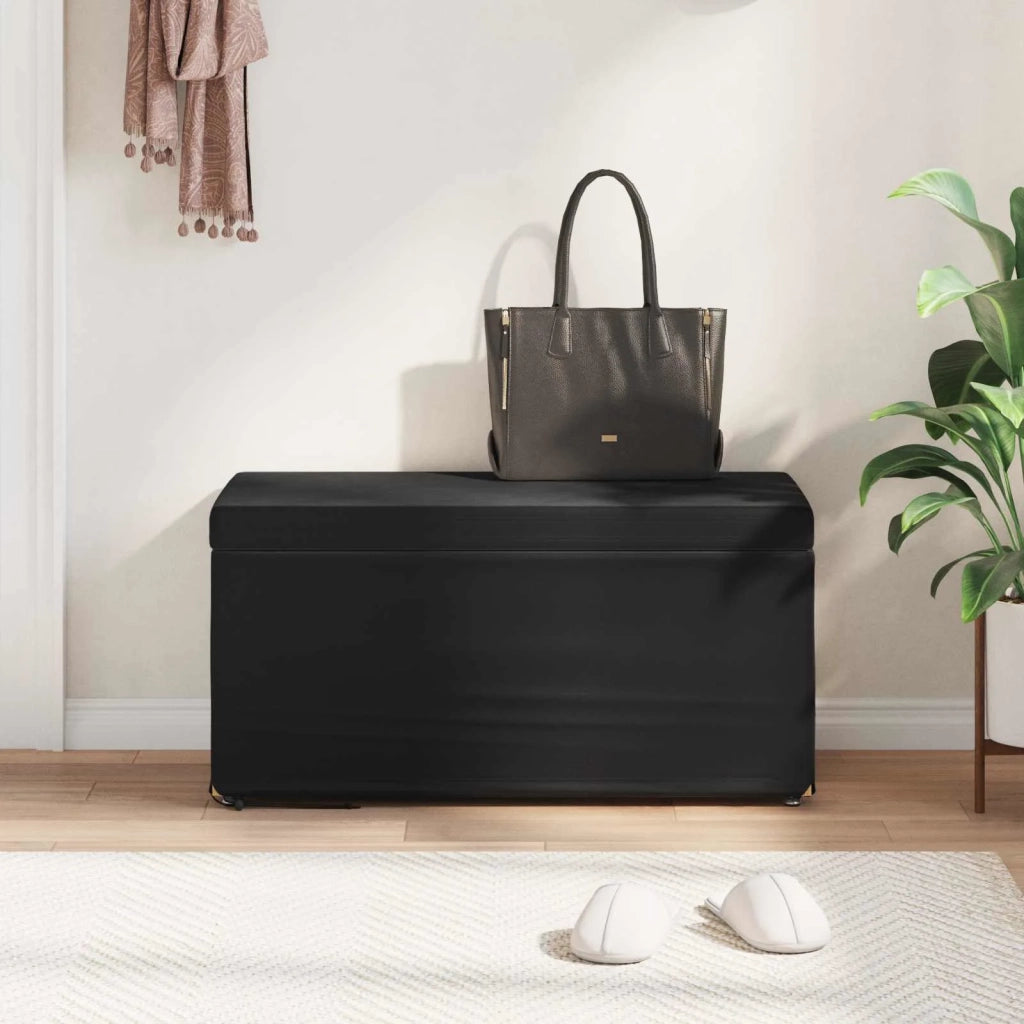 Pouf Nero 81 x 41 x 40 cm Velluto e Legno Ingegnerizzato 876784