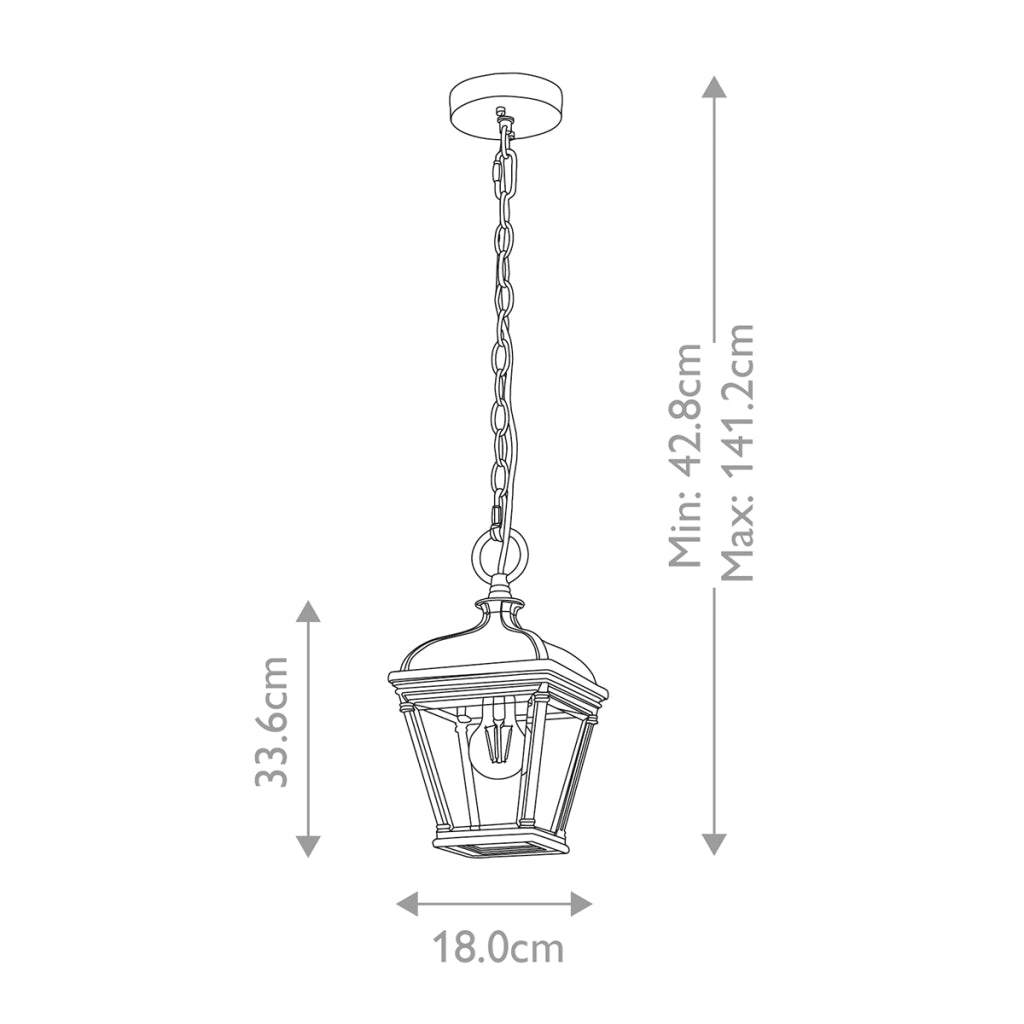 Lampada sospensione esterna classica Bayview E27 nera