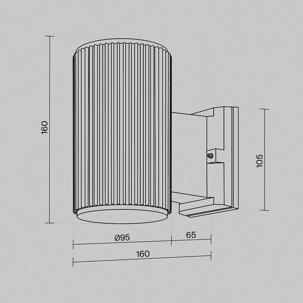 Lampada Da Parete Moderna Da Esterno Metallo Nero Luce1E27 60W Ip54