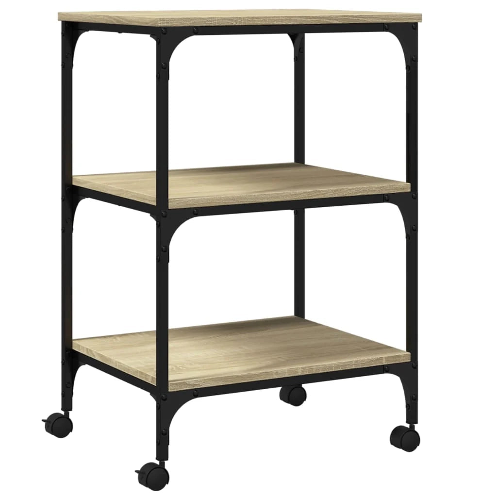 Supporto per stampante scrivania mobile Sonoma a 3 ripiani 50 x 41 x 75 cm marrone 02_0044721