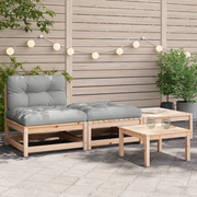 Divano da Giardino Senza Braccioli con Cuscini e Poggiapiedi-Sofa da Giardino-Divano da esterno 715442