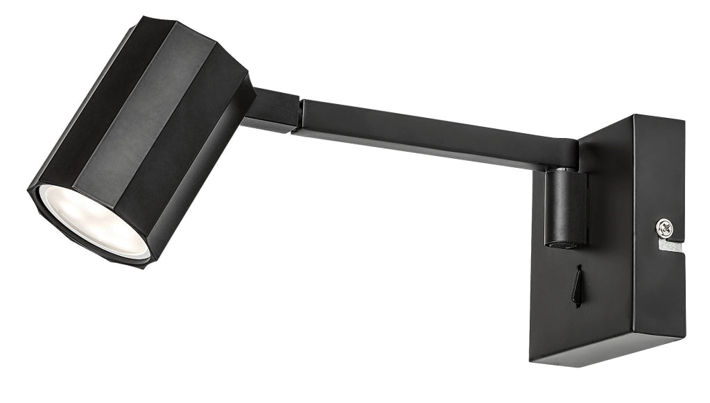 Applique regolabile con interruttore nera Rabalux Karter GU10