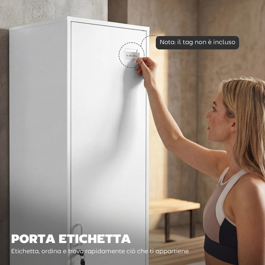 Armadio Metallico con Porta ¨C zephmum ¨C Bianco 40x40x179 cm