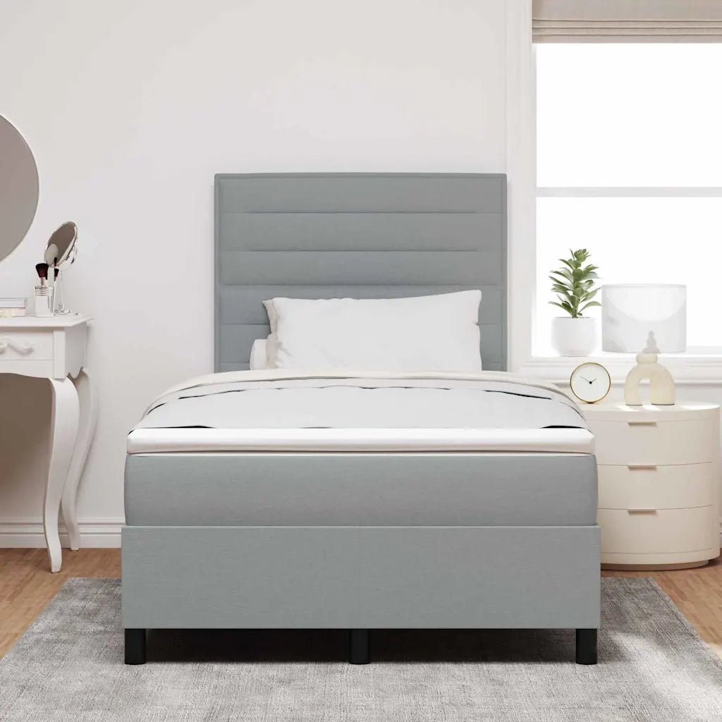 Letto a molle con materasso Grigio chiaro 120 x 190 cm Tessuto