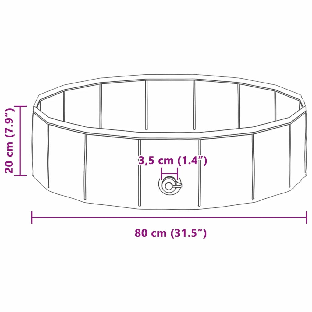Piscina Pieghevole per Cani Blu 80 x 80 x 20 cm PVC 3416320
