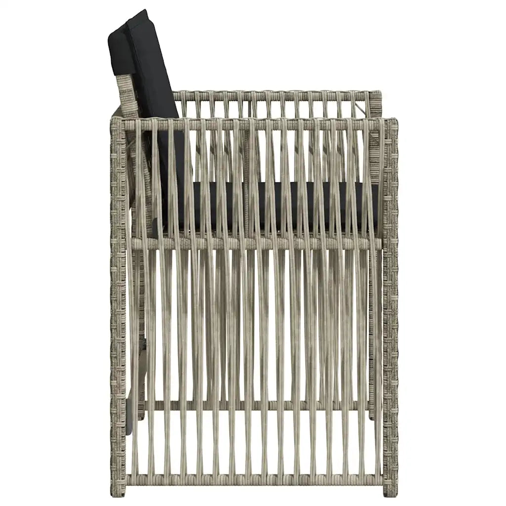 Sedie da Giardino con Cuscini 4 pz Grigio Chiaro in Polyrattan 365039