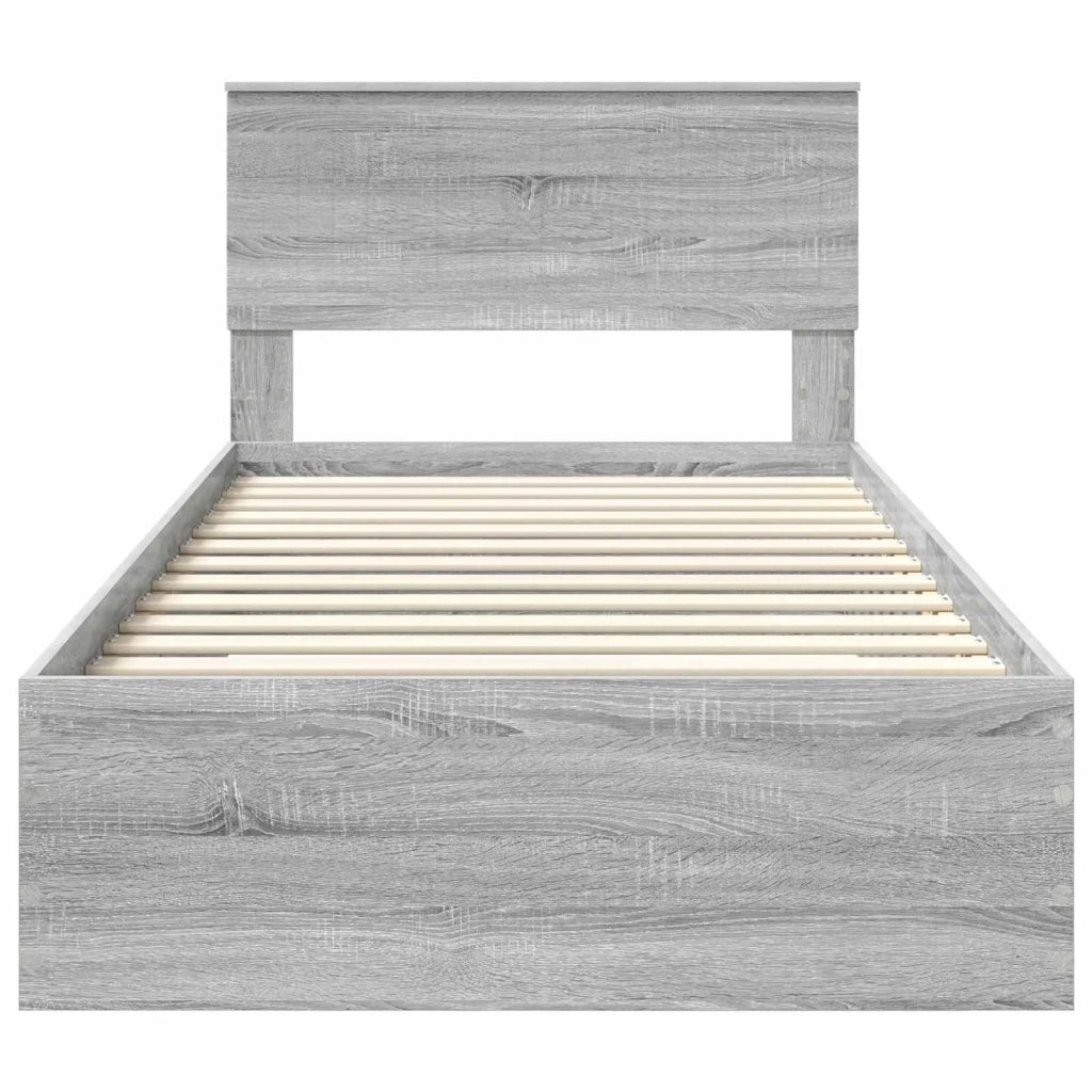 Struttura del letto con testiera Grigio Sonoma 100 x 200 cm 3410936