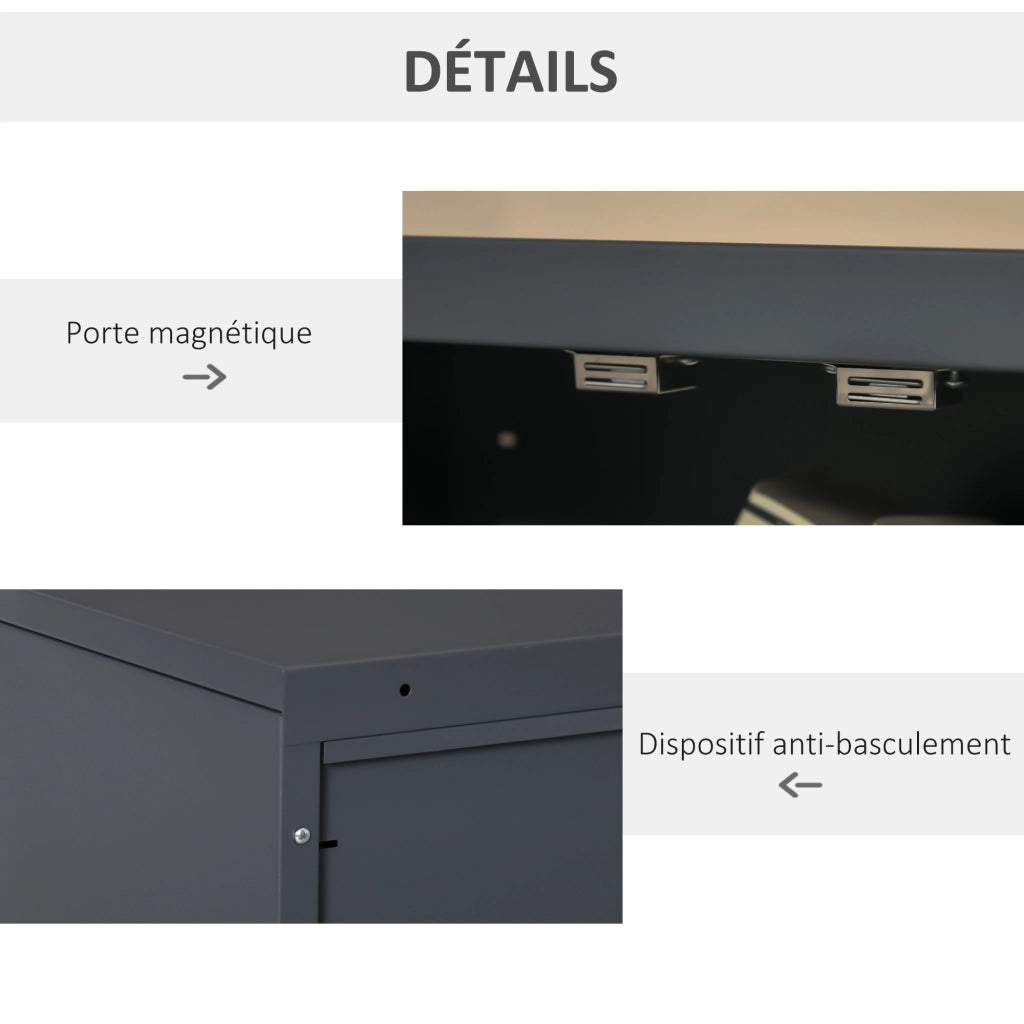 Armadio per ufficio 3 livelli ¨C zephmum ¨C grigio, metallo