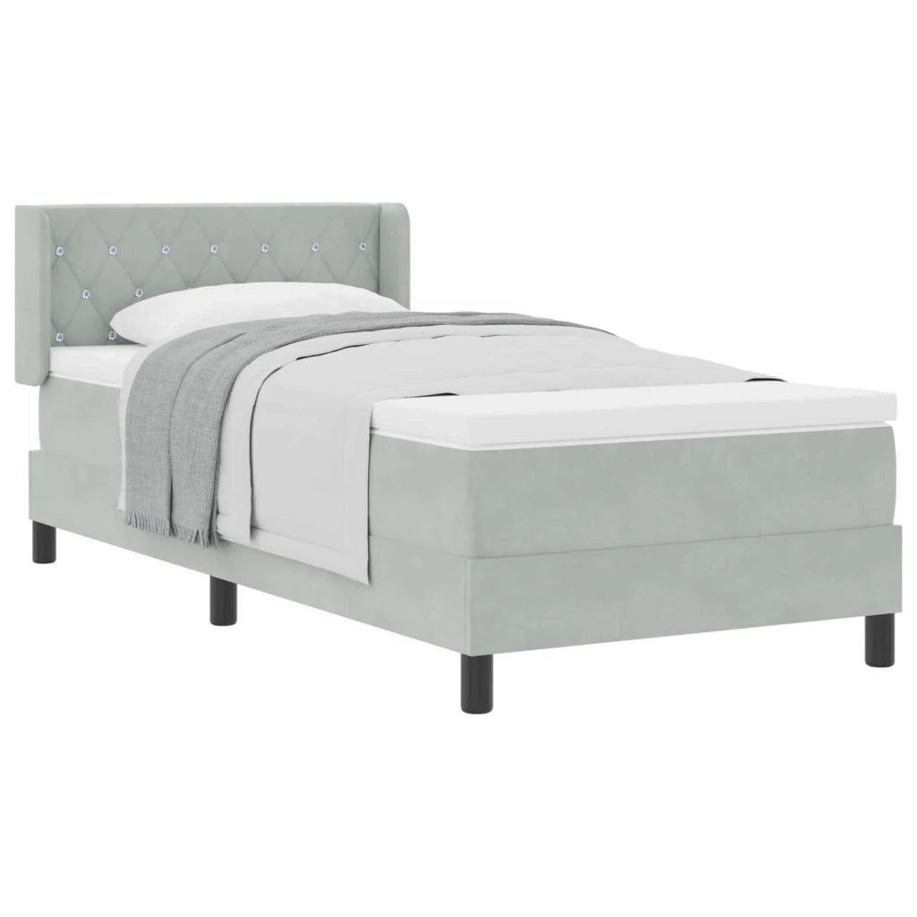 Letto a molle Grigio chiaro 200 x 100 cm Poliestere
