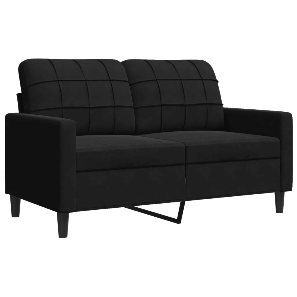 Divano a 2 Posti-Sofa 2 Posti Nero 120 cm in Velluto 802801
