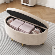 panca imbottita velluto beige 90 x 40 cm