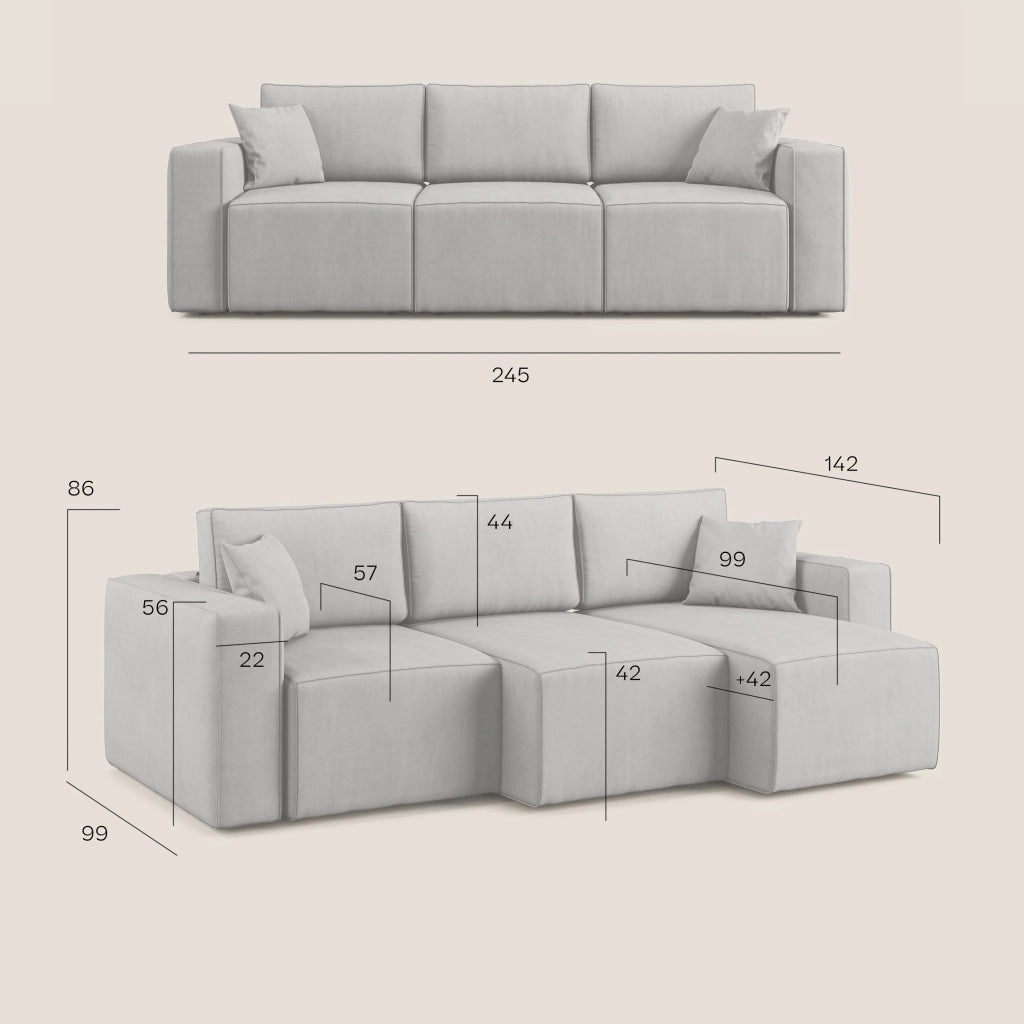 Morfeo Divano 3 sedute tessuto impermeabile 245 cm blu