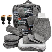 Set di pulizia per auto 11 pezzi – Kit di microfibre per pulizia interna ed esterna