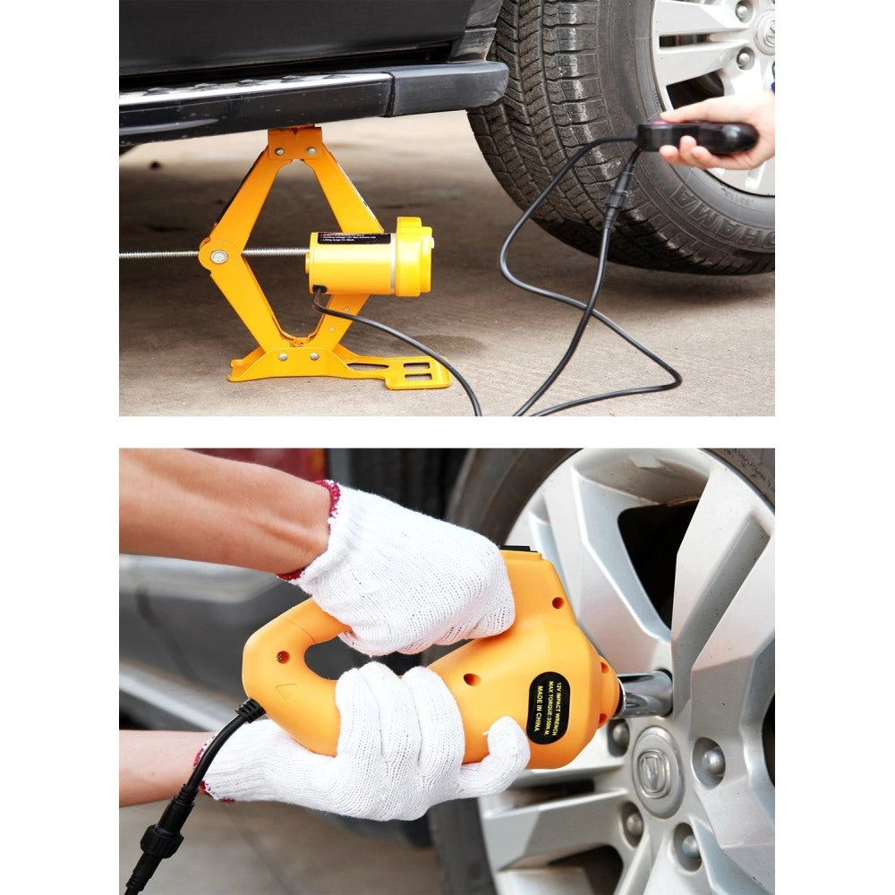 Trade Shop - Crick Elettrico Sollevatore Pantografo Auto 3 Ton 12v Avvitatore Impatto Bussole -