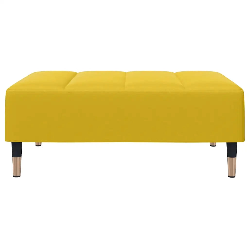 Divano Letto 2 Posti con Sgabello-Sofa Letto 2 Posti-Daybed Giallo in Velluto 499671