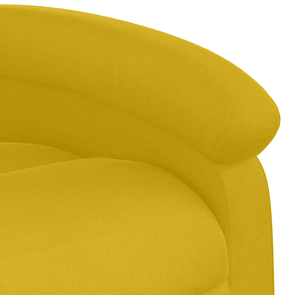 Poltrona | Sedia Relax Reclinabile Gialla in Velluto